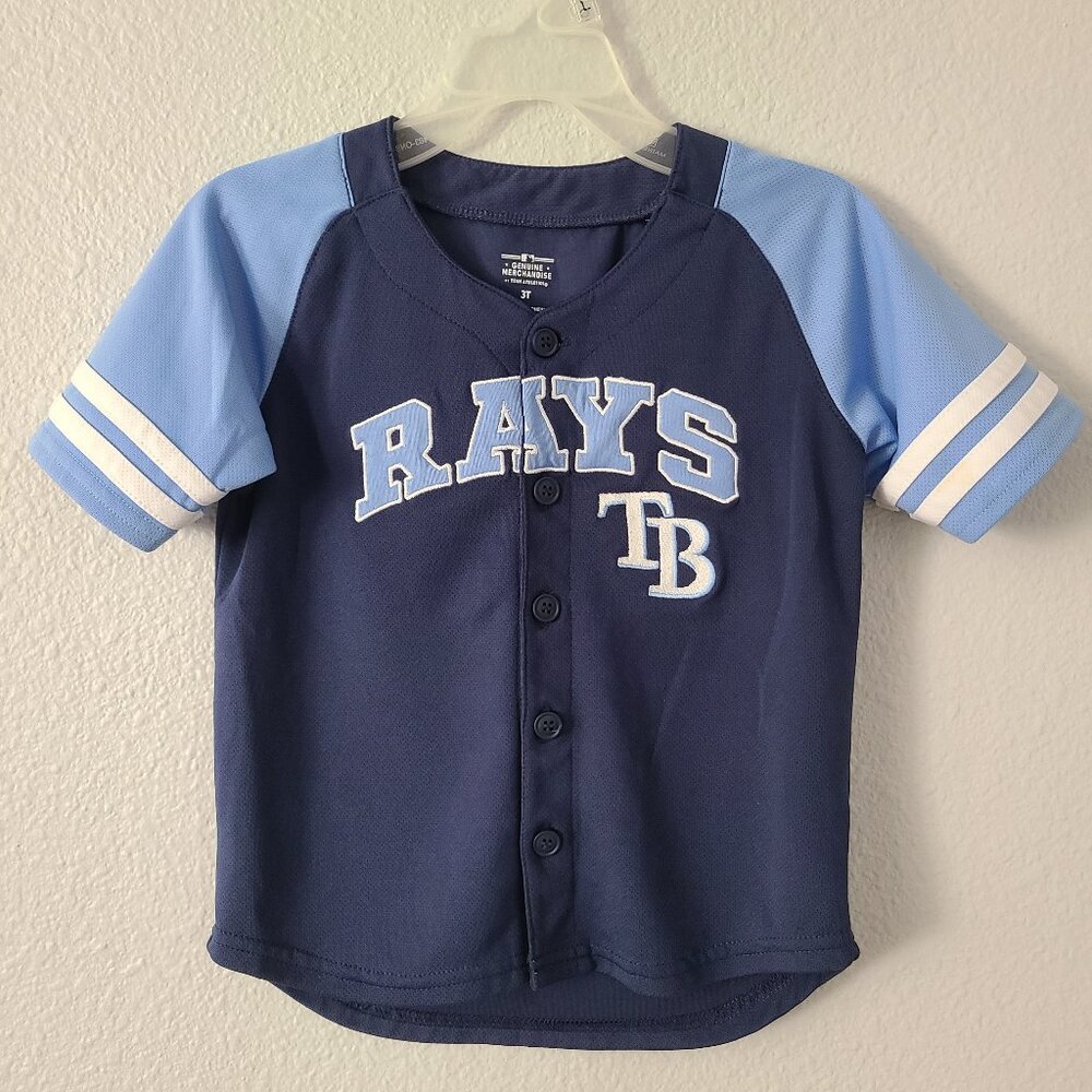Tampa Bay Rays Blue Toddler Baseball Jersey Size 3T